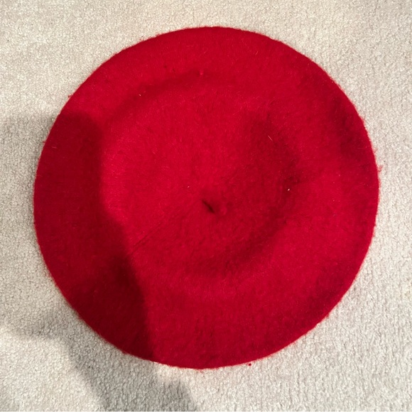 Zara wool beret hat red 100% wool - Picture 1 of 4